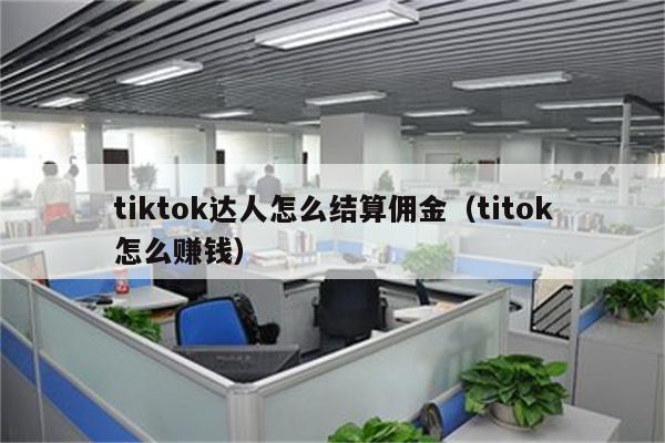 tiktok达人怎么结算佣金（titok怎么赚钱）