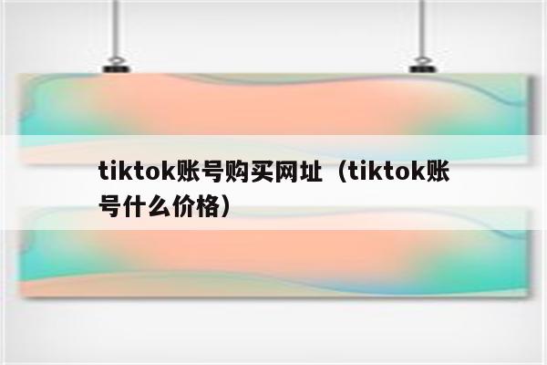 tiktok账号购买网址（tiktok账号什么价格）