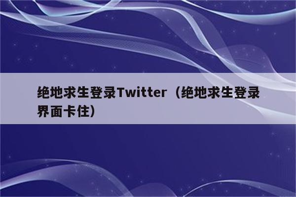 绝地求生登录Twitter（绝地求生登录界面卡住）