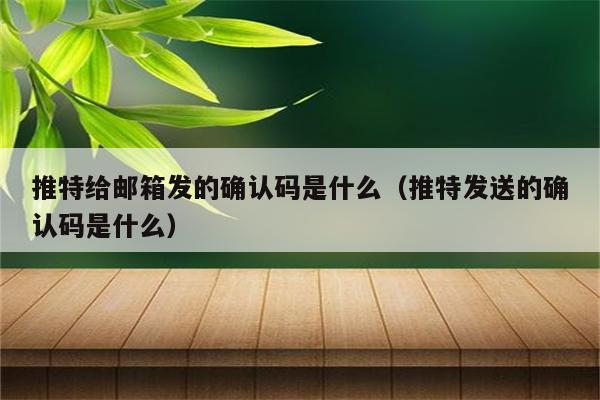 推特给邮箱发的确认码是什么（推特发送的确认码是什么）