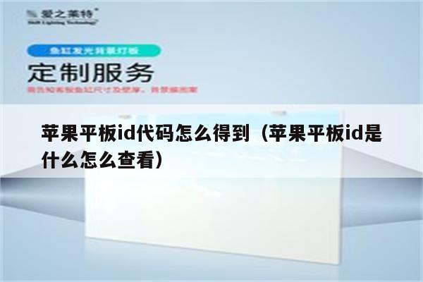 苹果平板id代码怎么得到（苹果平板id是什么怎么查看）