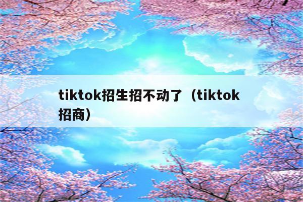 tiktok招生招不动了（tiktok 招商）