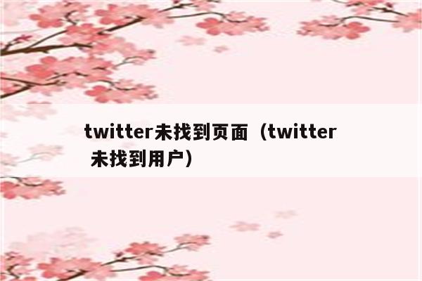 twitter未找到页面（twitter 未找到用户）