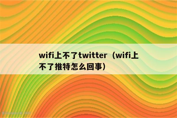 wifi上不了twitter（wifi上不了推特怎么回事）