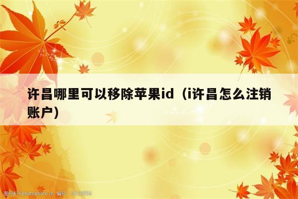 许昌哪里可以移除苹果id（i许昌怎么注销账户）