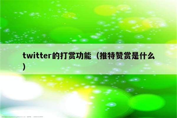 twitter的打赏功能（推特赞赏是什么）