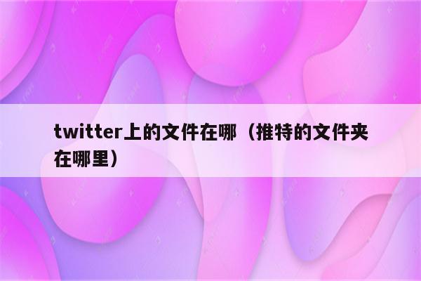 twitter上的文件在哪（推特的文件夹在哪里）