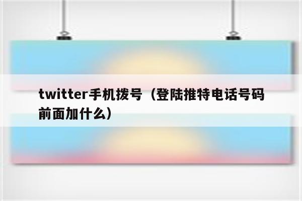 twitter手机拨号（登陆推特电话号码前面加什么）