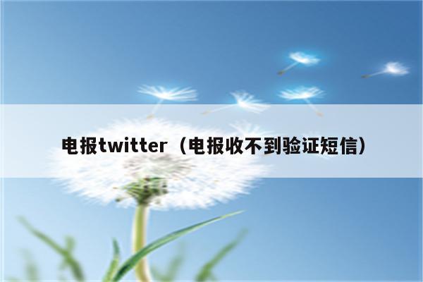 电报twitter（电报收不到验证短信）