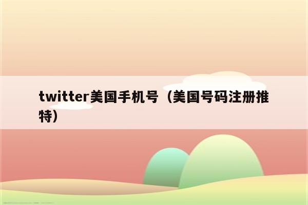 twitter美国手机号（美国号码注册推特）