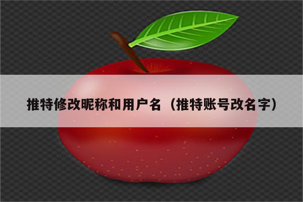 推特修改昵称和用户名（推特账号改名字）