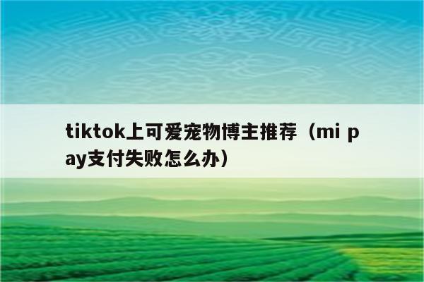 tiktok上可爱宠物博主推荐（mi pay支付失败怎么办）