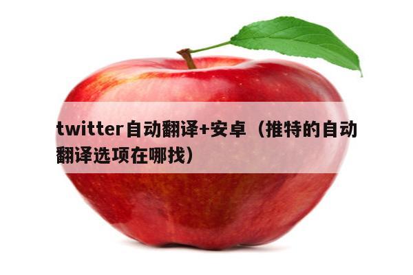 twitter自动翻译+安卓（推特的自动翻译选项在哪找）