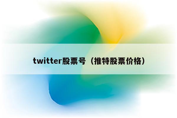 twitter股票号（推特股票价格）