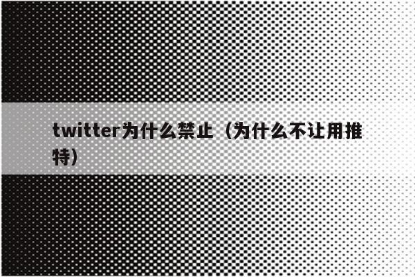 twitter为什么禁止（为什么不让用推特）