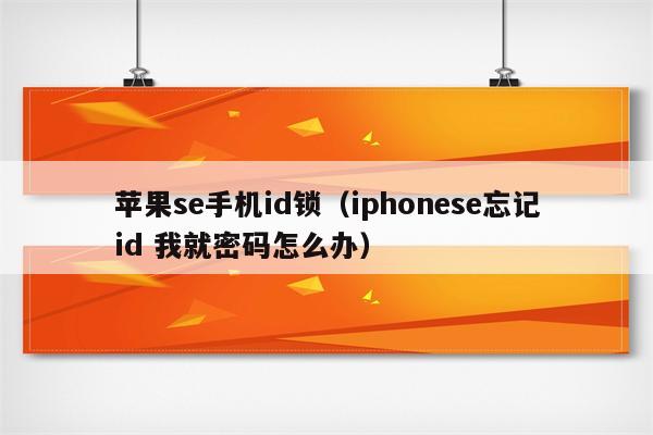 苹果se手机id锁（iphonese忘记id 我就密码怎么办）