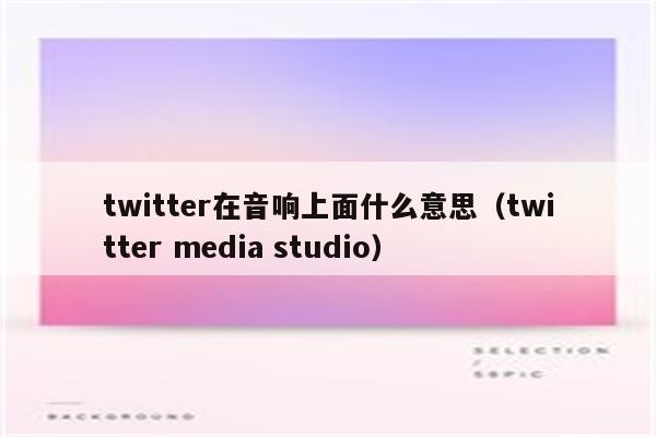 twitter在音响上面什么意思（twitter media studio）