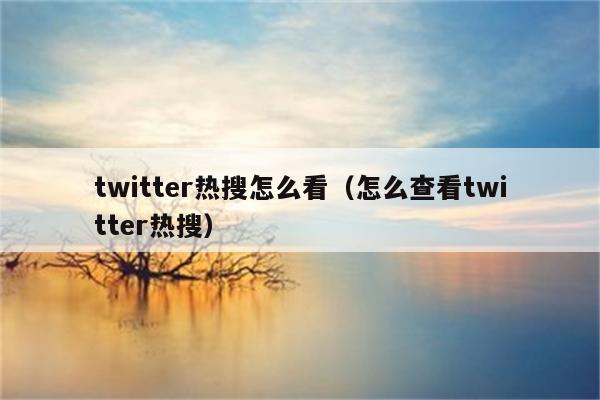 twitter热搜怎么看（怎么查看twitter热搜）