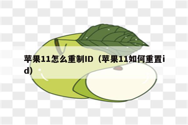 苹果11怎么重制ID（苹果11如何重置id）