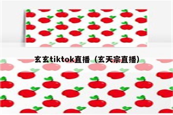 玄玄tiktok直播（玄天宗直播）