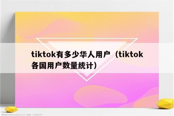 tiktok有多少华人用户（tiktok各国用户数量统计）