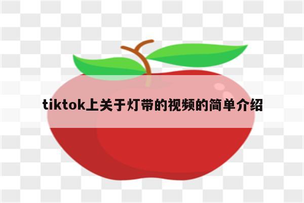 tiktok上关于灯带的视频的简单介绍