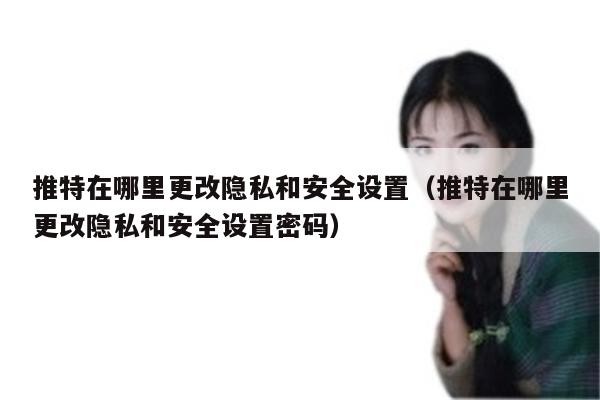 推特在哪里更改隐私和安全设置（推特在哪里更改隐私和安全设置密码）