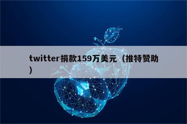 twitter捐款159万美元（推特赞助）