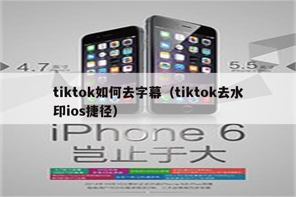 tiktok如何去字幕（tiktok去水印ios捷径）