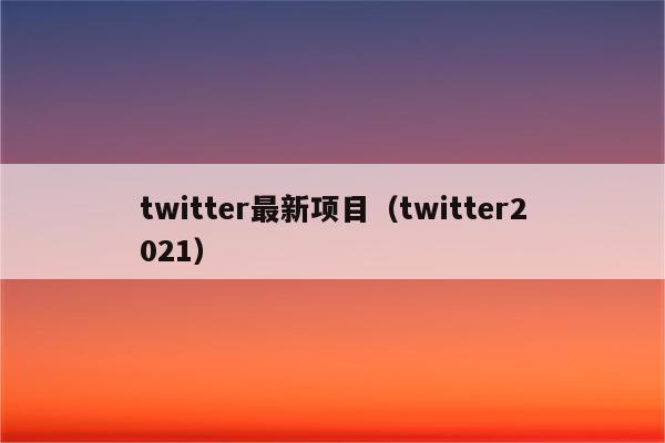 twitter最新项目（twitter2021）