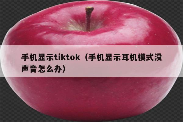 手机显示tiktok（手机显示耳机模式没声音怎么办）