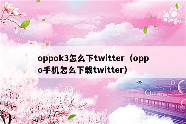 oppok3怎么下twitter（oppo手机怎么下载twitter）