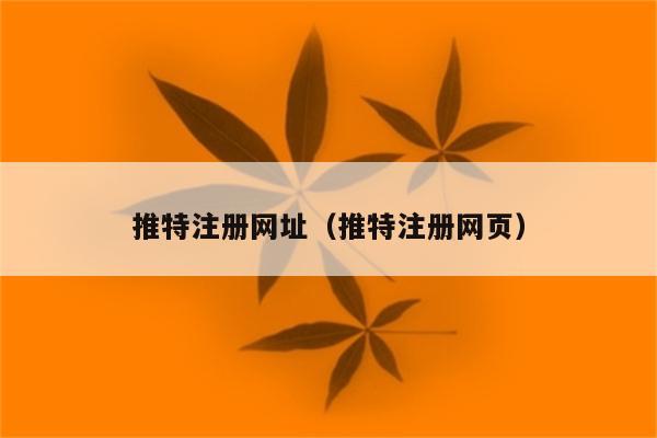 推特注册网址（推特注册网页）