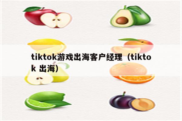 tiktok游戏出海客户经理（tiktok 出海）