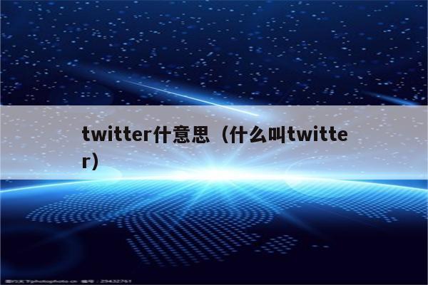 twitter什意思（什么叫twitter）