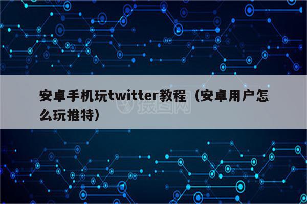 安卓手机玩twitter教程（安卓用户怎么玩推特）