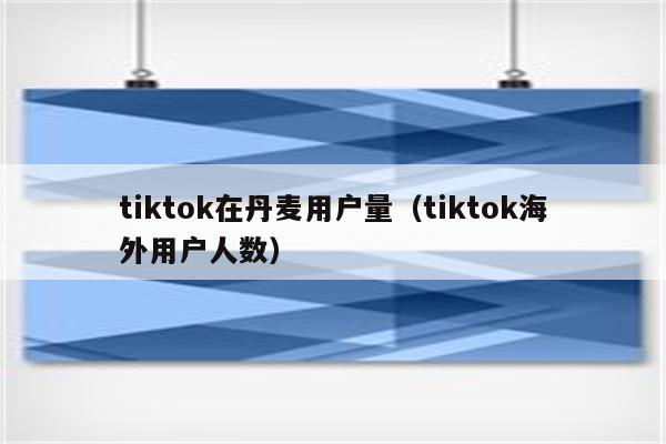 tiktok在丹麦用户量（tiktok海外用户人数）