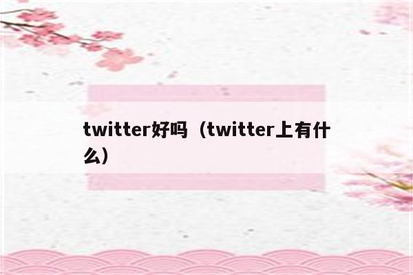 twitter好吗（twitter上有什么）