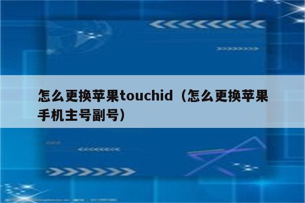 怎么更换苹果touchid（怎么更换苹果手机主号副号）