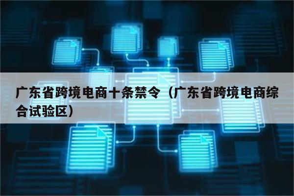 广东省跨境电商十条禁令（广东省跨境电商综合试验区）