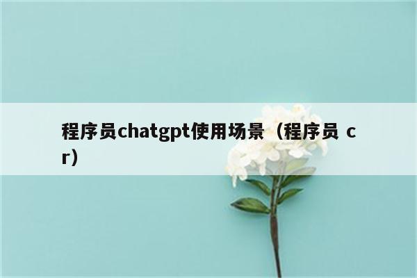 程序员chatgpt使用场景（程序员 cr）