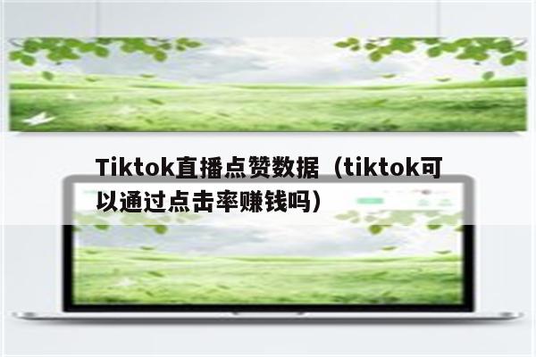 Tiktok直播点赞数据（tiktok可以通过点击率赚钱吗）