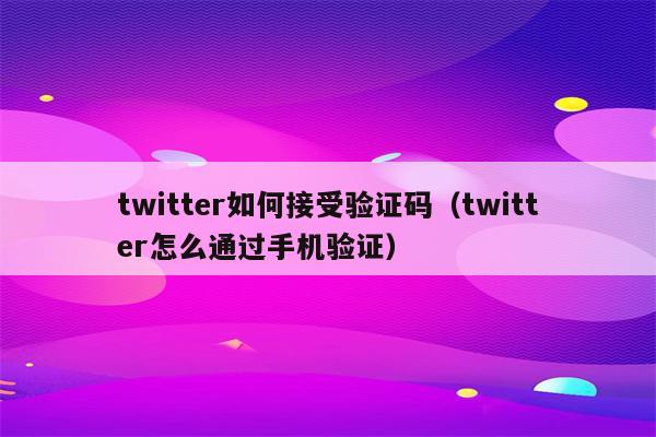 twitter如何接受验证码（twitter怎么通过手机验证）