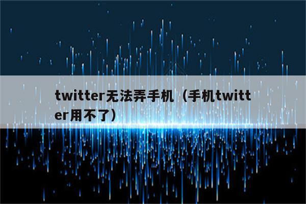 twitter无法弄手机（手机twitter用不了）