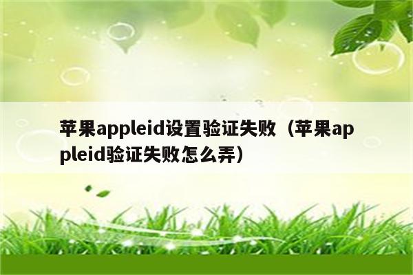 苹果appleid设置验证失败（苹果appleid验证失败怎么弄）