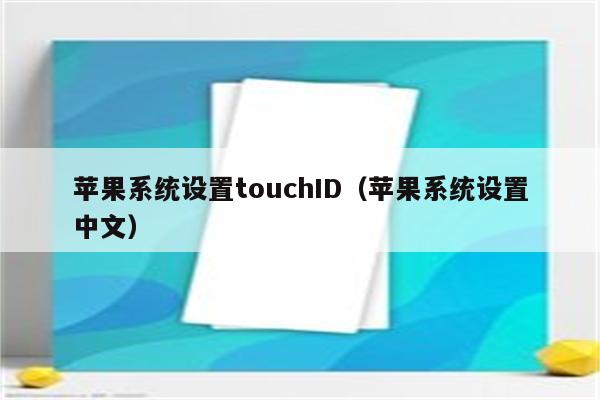 苹果系统设置touchID（苹果系统设置中文）