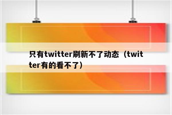 只有twitter刷新不了动态（twitter有的看不了）