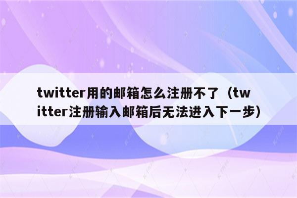 twitter用的邮箱怎么注册不了（twitter注册输入邮箱后无法进入下一步）