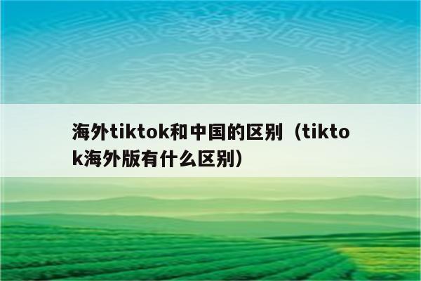 海外tiktok和中国的区别（tiktok海外版有什么区别）