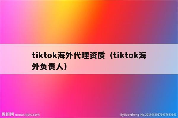 tiktok海外代理资质（tiktok海外负责人）